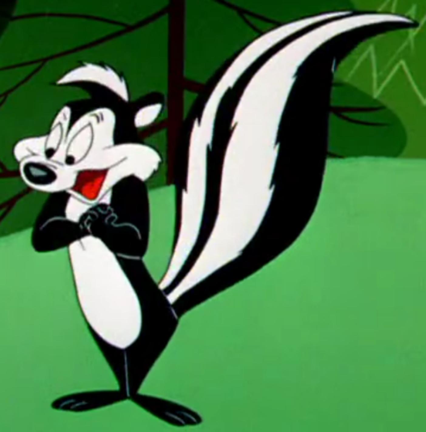 pepe le pew's happy face Blank Meme Template