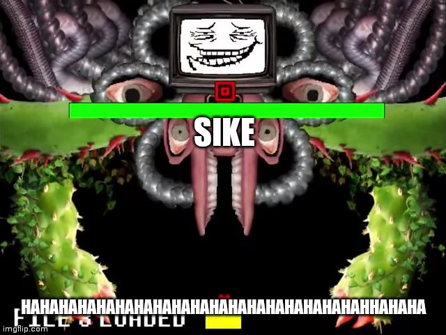 Omega Flowey Troll Face | SIKE HAHAHAHAHAHAHAHAHAHAHAHAHAHAHAHAHAHAHHAHAHA | image tagged in omega flowey troll face | made w/ Imgflip meme maker