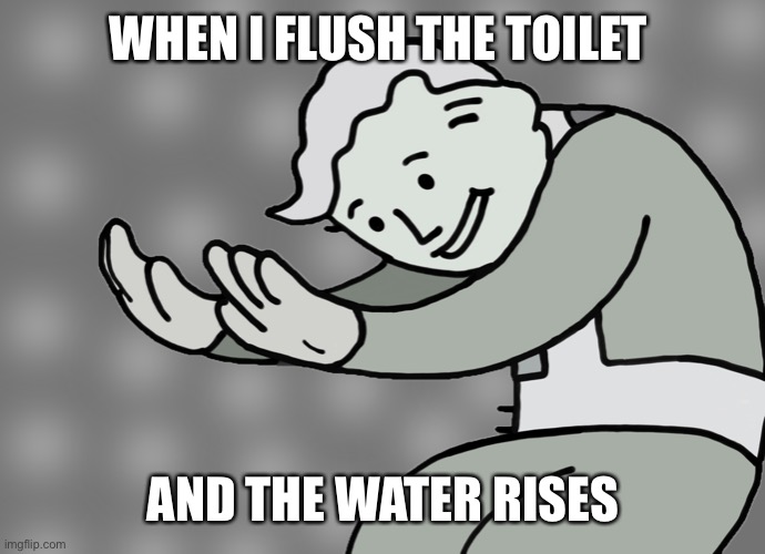 Flush |  WHEN I FLUSH THE TOILET; AND THE WATER RISES | image tagged in hol up,memes | made w/ Imgflip meme maker