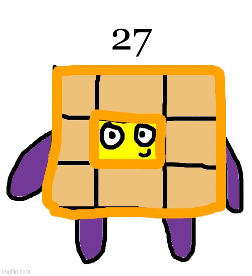Numberblock 27 Fanart | image tagged in numberblocks,fanart,cute | made w/ Imgflip meme maker