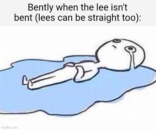 big sad | Bently when the lee isn't bent (lees can be straight too): | image tagged in big sad | made w/ Imgflip meme maker