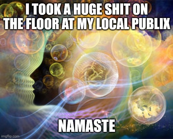 best nadi astrologers in chennai | I TOOK A HUGE SHIT ON THE FLOOR AT MY LOCAL PUBLIX; NAMASTE | image tagged in best nadi astrologers in chennai | made w/ Imgflip meme maker