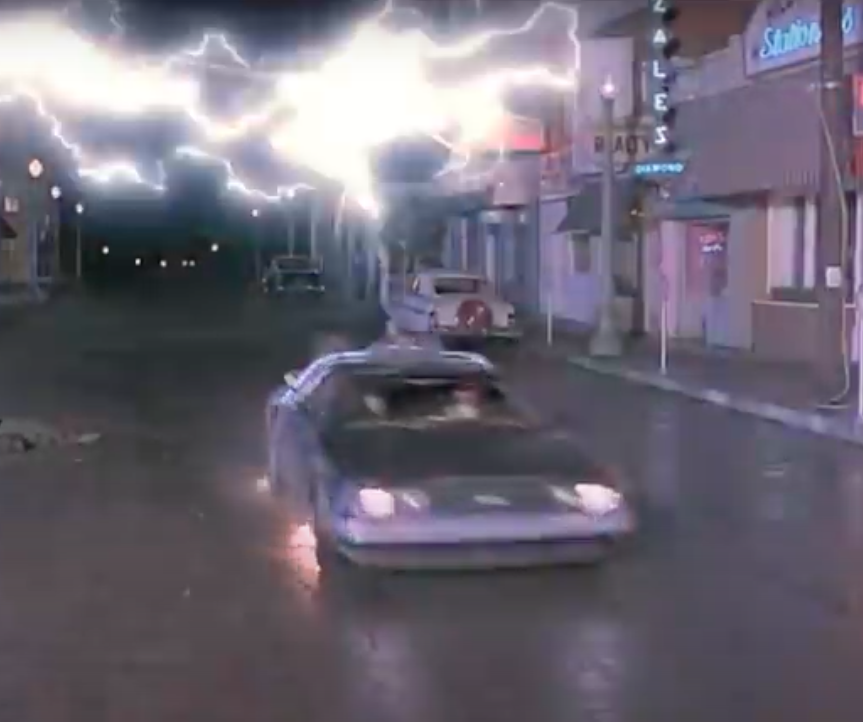 High Quality Back to the Future Car Lightning Blank Meme Template