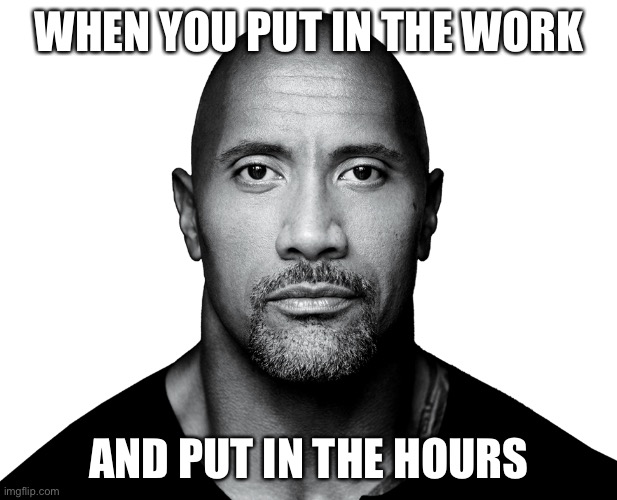 when you put in the work and put in the hours | WHEN YOU PUT IN THE WORK; AND PUT IN THE HOURS | image tagged in funny,memes | made w/ Imgflip meme maker