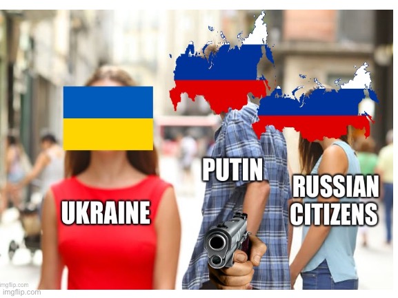 Distracted Russia | image tagged in ukraine | made w/ Imgflip meme maker