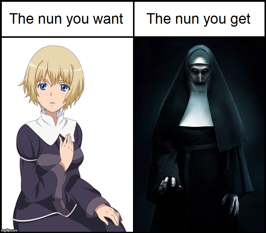 Expectation vs Reality | image tagged in dream,toaru,a certain magical index,anime,nun | made w/ Imgflip meme maker