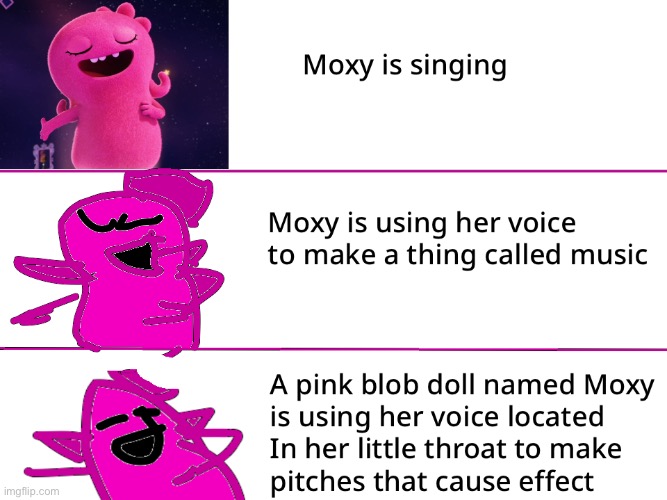 Increasingly Verbose: Moxy is singing (UglyDolls) | made w/ Imgflip meme maker