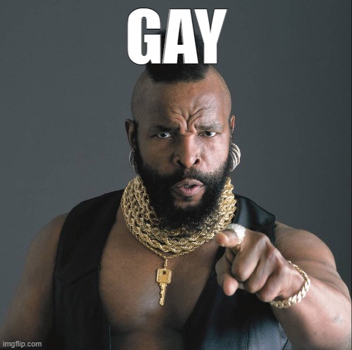 Mr T Pointy | GAY | image tagged in mr t pointy | made w/ Imgflip meme maker