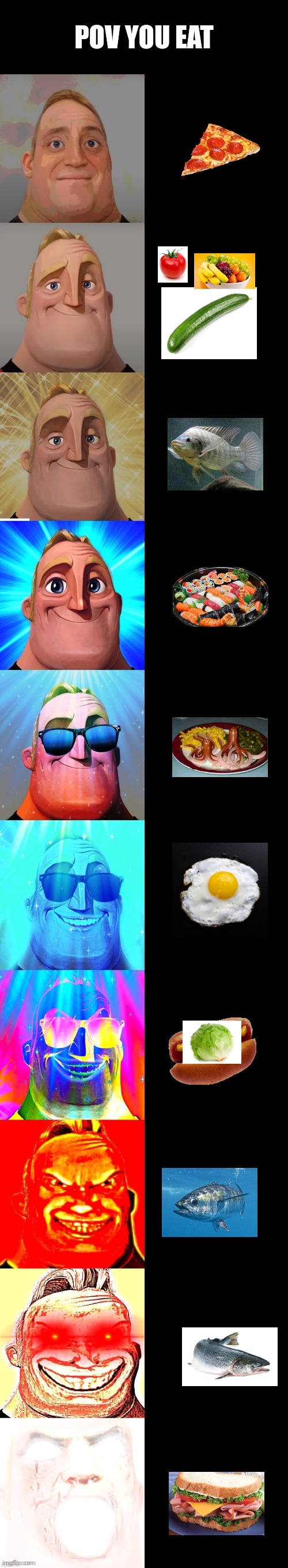 Sandwich (healthy food) (yummy) | POV YOU EAT | image tagged in mr incredible becoming canny | made w/ Imgflip meme maker