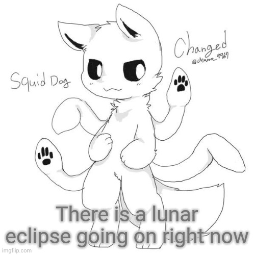 Squid dog | There is a lunar eclipse going on right now | image tagged in squid dog | made w/ Imgflip meme maker