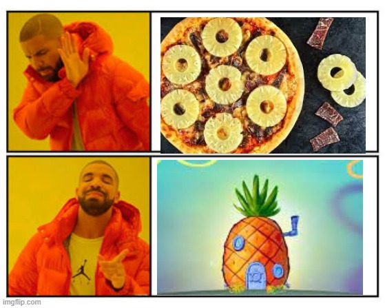 Pineapple on pizza or under the sea | image tagged in no - yes | made w/ Imgflip meme maker