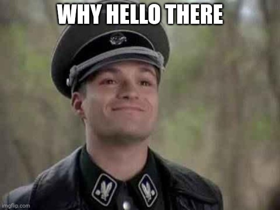 grammar nazi |  WHY HELLO THERE | image tagged in grammar nazi | made w/ Imgflip meme maker