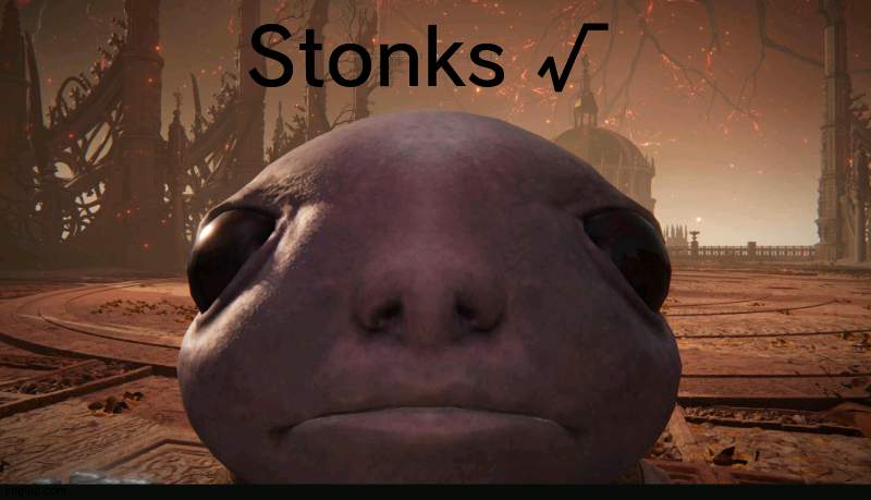 √ stonks. | Stonks √ | image tagged in staring albinauric | made w/ Imgflip meme maker