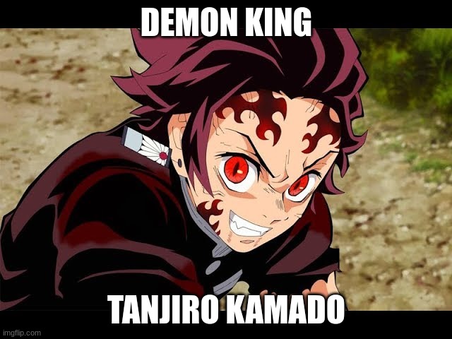 Demon king | DEMON KING; TANJIRO KAMADO | image tagged in demon slayer | made w/ Imgflip meme maker