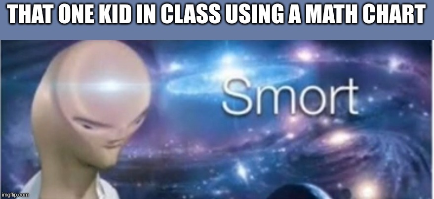 is this true? |  THAT ONE KID IN CLASS USING A MATH CHART | image tagged in meme man smort | made w/ Imgflip meme maker