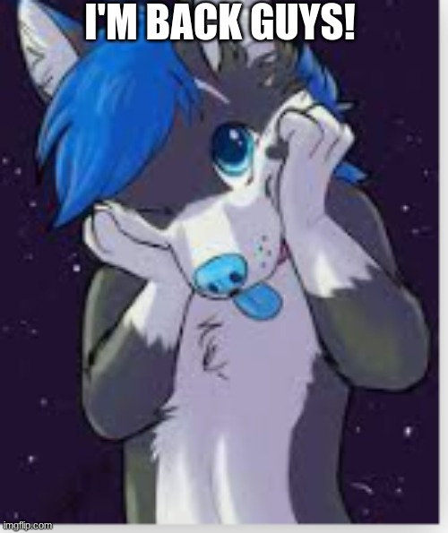 Hey guys! Im back! (ART IS NOT MINE) | I'M BACK GUYS! | image tagged in furry,furry memes,the furry fandom,im back | made w/ Imgflip meme maker
