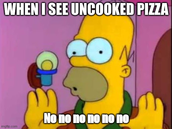 nononono | WHEN I SEE UNCOOKED PIZZA; No no no no no no | image tagged in nononono | made w/ Imgflip meme maker