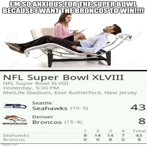 Uh Oh | image tagged in denver broncos,seattle seahawks,superbowl,loss,giggity | made w/ Imgflip meme maker