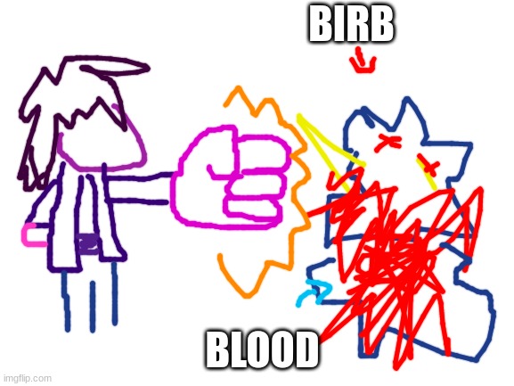 Blank White Template | BIRB BLOOD | image tagged in blank white template | made w/ Imgflip meme maker