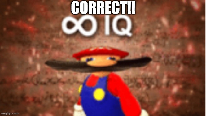 Infinite IQ | CORRECT!! | image tagged in infinite iq | made w/ Imgflip meme maker