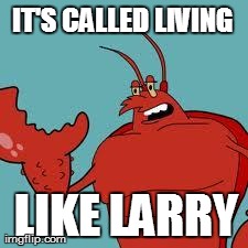 IT'S CALLED LIVING LIKE LARRY | image tagged in it's living like larry | made w/ Imgflip meme maker