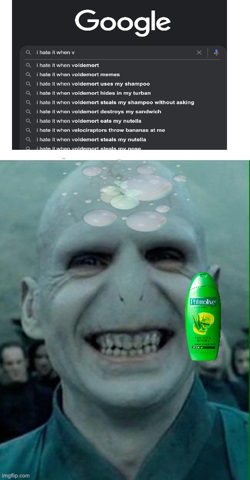 lol im so funny | image tagged in voldemort grin,bruh | made w/ Imgflip meme maker