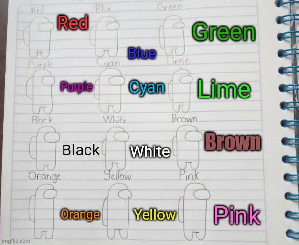 We are team! | Blue; Green; Red; Cyan; Purple; Lime; Brown; Black; White; Orange; Yellow; Pink | image tagged in make your own among us team,memes,funny | made w/ Imgflip meme maker