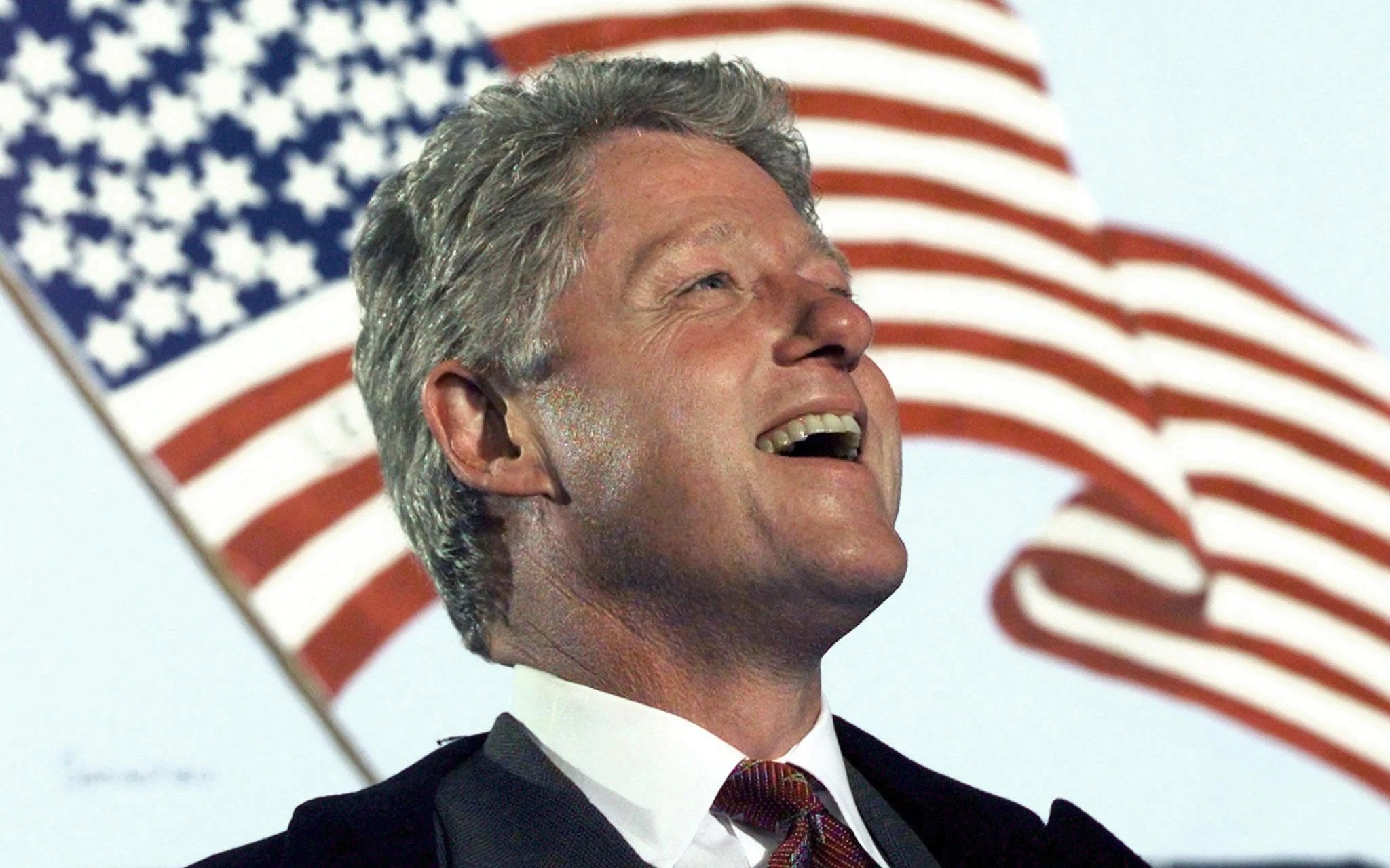 Bill Clinton American flag Blank Meme Template