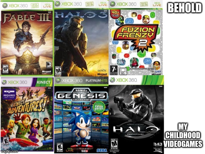 Anyone Else play these gamess? because i loved em' | BEHOLD; MY CHILDHOOD VIDEOGAMES | image tagged in nostalgia,xbox | made w/ Imgflip meme maker