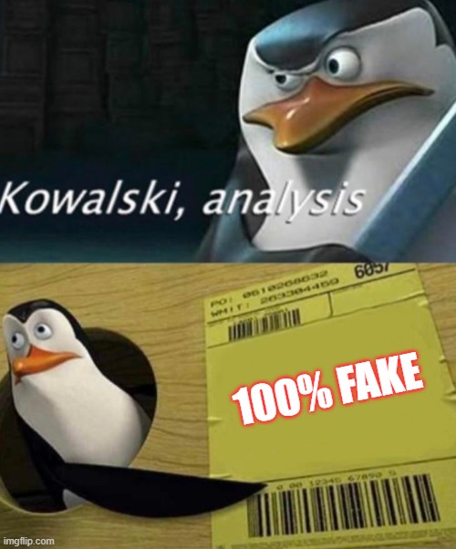 Kowalski Analysis | 100% FAKE | image tagged in funny memes | made w/ Imgflip meme maker