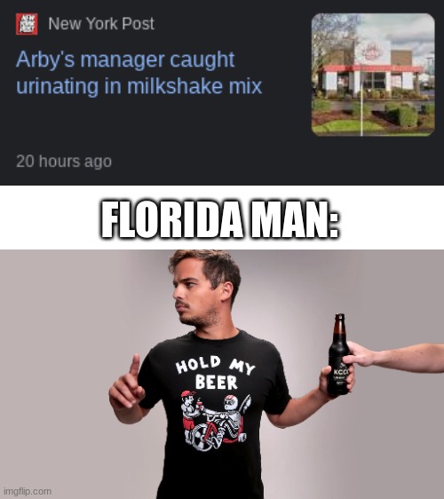 "Florida man describes landing plane with no flight experience" can you beat that? |  FLORIDA MAN: | image tagged in hold my beer,memes,funny,florida man | made w/ Imgflip meme maker