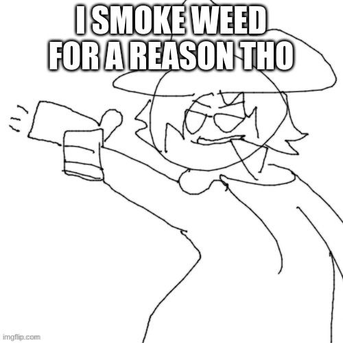 fidelsmooker/Cinny drawing | I SMOKE WEED FOR A REASON THO | image tagged in fidelsmooker/cinny drawing | made w/ Imgflip meme maker