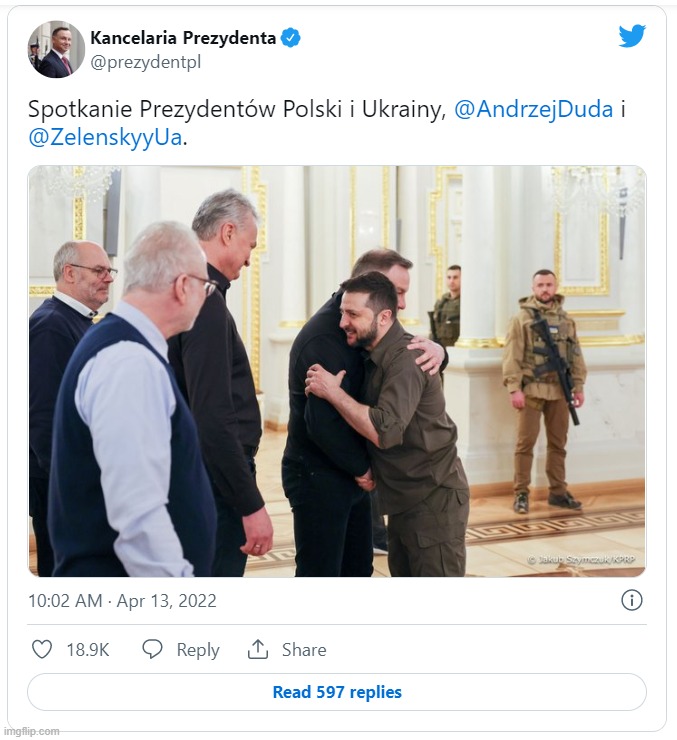 Polish President solidarity with Ukraine | image tagged in polish president solidarity with ukraine | made w/ Imgflip meme maker