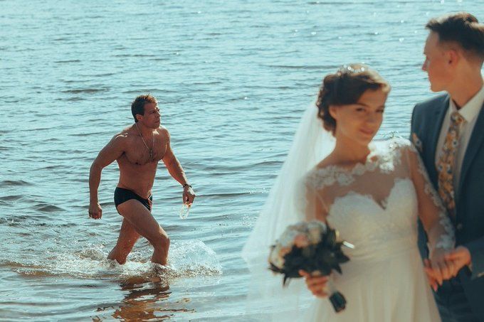 High Quality Beach Married Couple Blank Meme Template