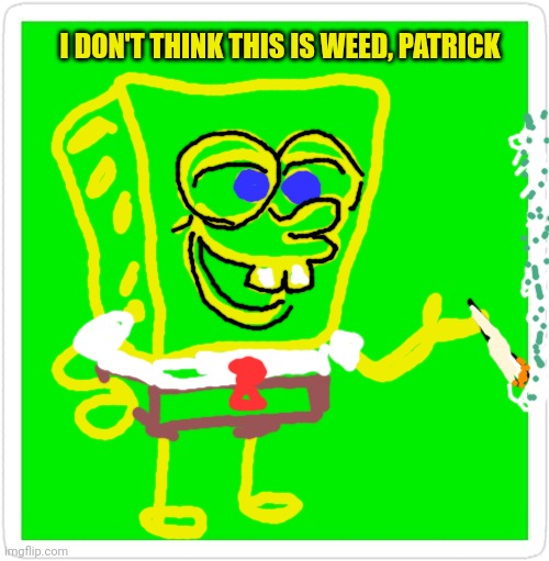 Blank Green Template | I DON'T THINK THIS IS WEED, PATRICK | image tagged in blank green template | made w/ Imgflip meme maker