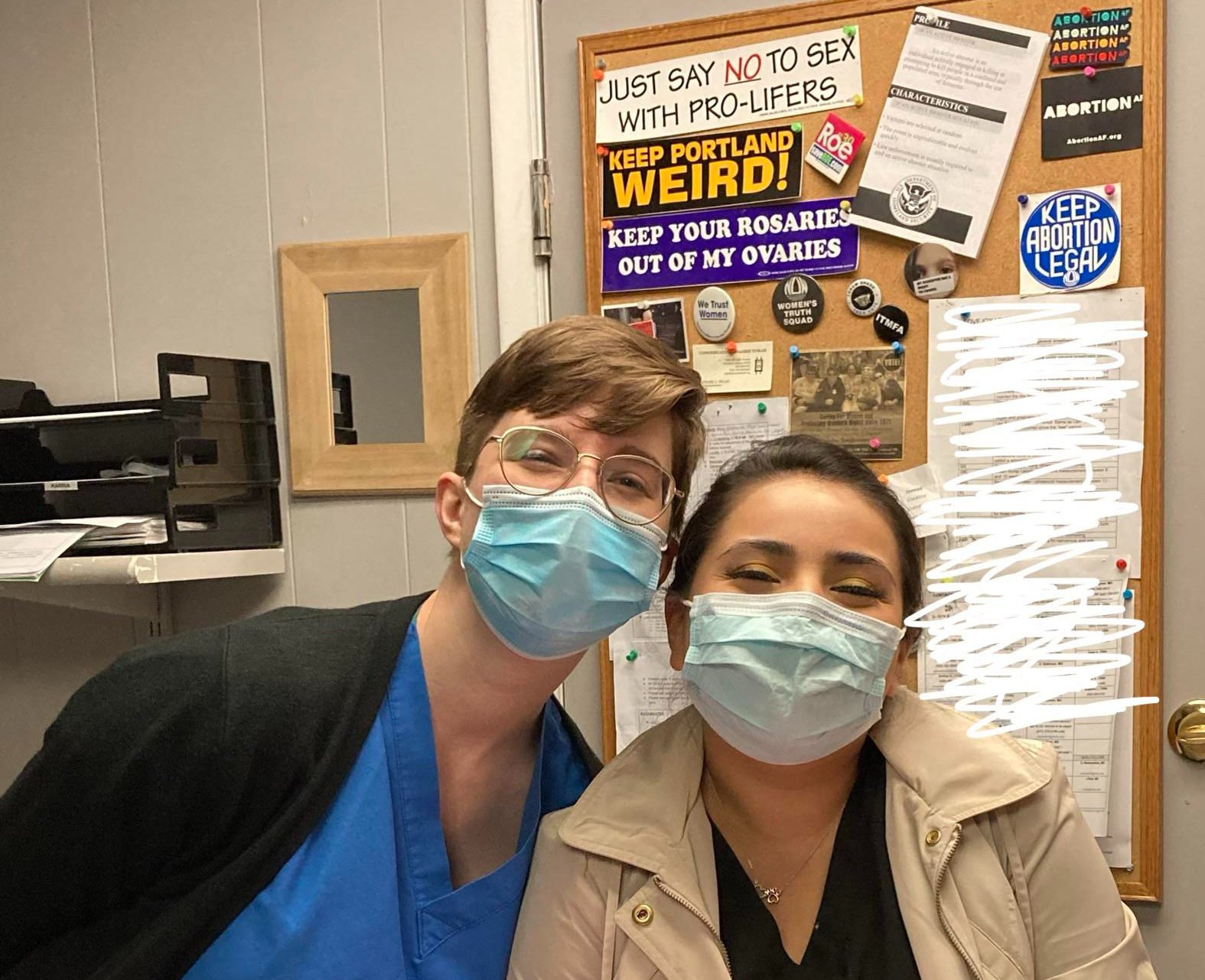Masked abortion workers Blank Meme Template