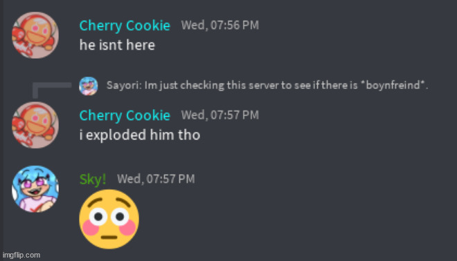 i wonder who will cherry cookie explode next.. | image tagged in roblox,fnf,crk,why does this exist,stop reading the tags,stupid | made w/ Imgflip meme maker