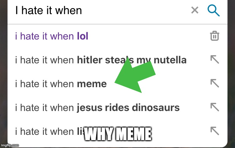 I hate it when | WHY MEME | image tagged in i hate it when | made w/ Imgflip meme maker
