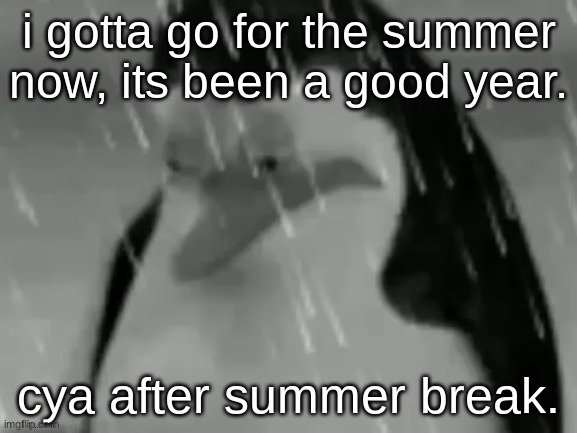 the sad | i gotta go for the summer now, its been a good year. cya after summer break. | image tagged in the sad | made w/ Imgflip meme maker