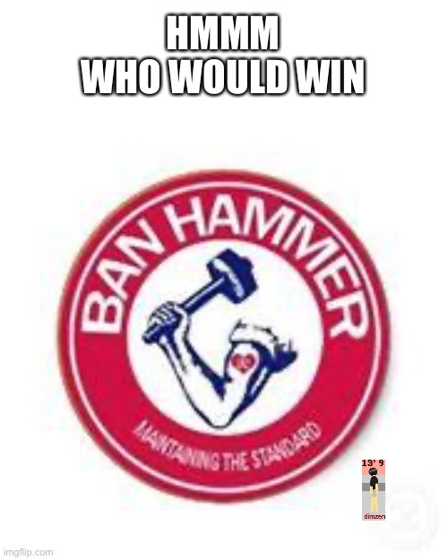 Not gonna do it until everyone else wants to | HMMM
WHO WOULD WIN | image tagged in ban hammer | made w/ Imgflip meme maker