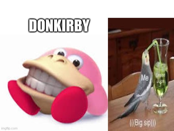 Donkirby should not exist | DONKIRBY | image tagged in cursed image,cursed | made w/ Imgflip meme maker
