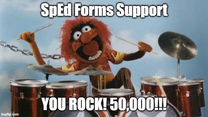  SpEd Forms Support; YOU ROCK! 50,000!!! | image tagged in you rock | made w/ Imgflip meme maker