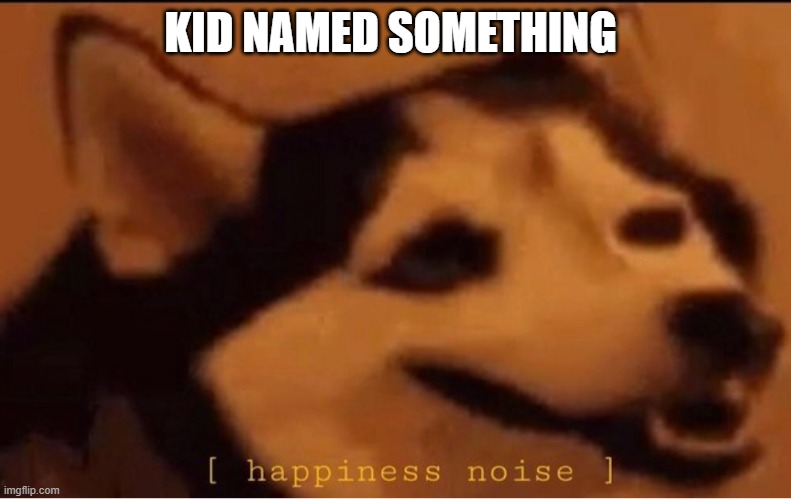 happines noise | KID NAMED SOMETHING | image tagged in happines noise | made w/ Imgflip meme maker