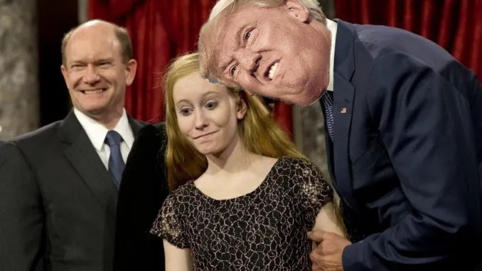 High Quality Trump sniffing girl Blank Meme Template