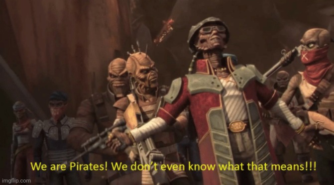 We are pirates! We don't even know what that means! | image tagged in we are pirates we don't even know what that means | made w/ Imgflip meme maker