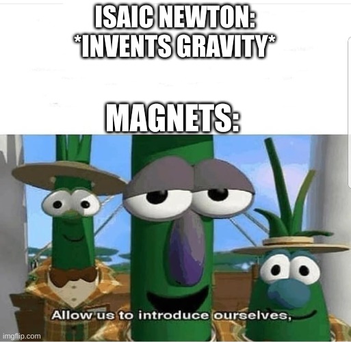 Allow us to introduce ourselves |  ISAIC NEWTON:
*INVENTS GRAVITY*; MAGNETS: | image tagged in allow us to introduce ourselves | made w/ Imgflip meme maker