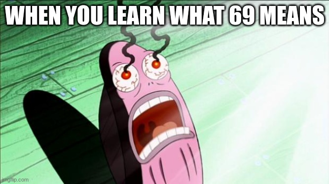 Spongebob My Eyes |  WHEN YOU LEARN WHAT 69 MEANS | image tagged in spongebob my eyes | made w/ Imgflip meme maker