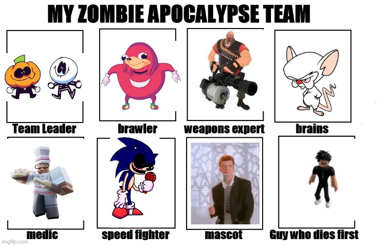 Spooky Dance tho | image tagged in my zombie apocalypse team | made w/ Imgflip meme maker