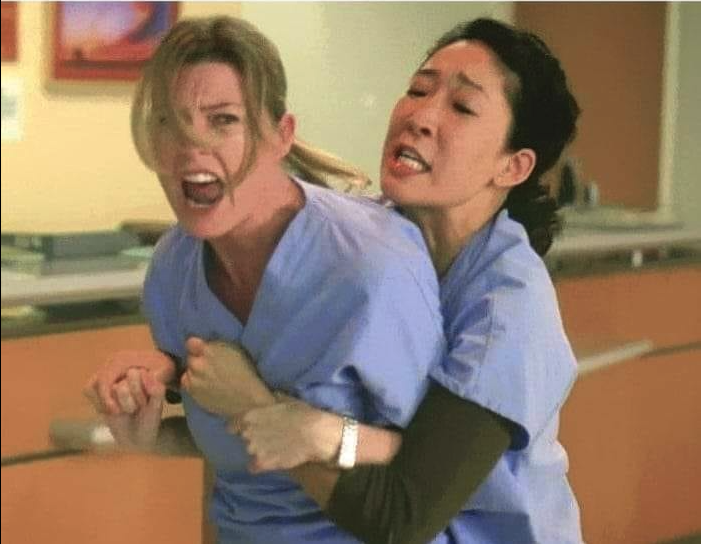 High Quality Meredith Grey Yelling Blank Meme Template