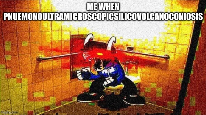 I made this over a year ago… | ME WHEN PNUEMONOULTRAMICROSCOPICSILICOVOLCANOCONIOSIS | image tagged in me when booba | made w/ Imgflip meme maker